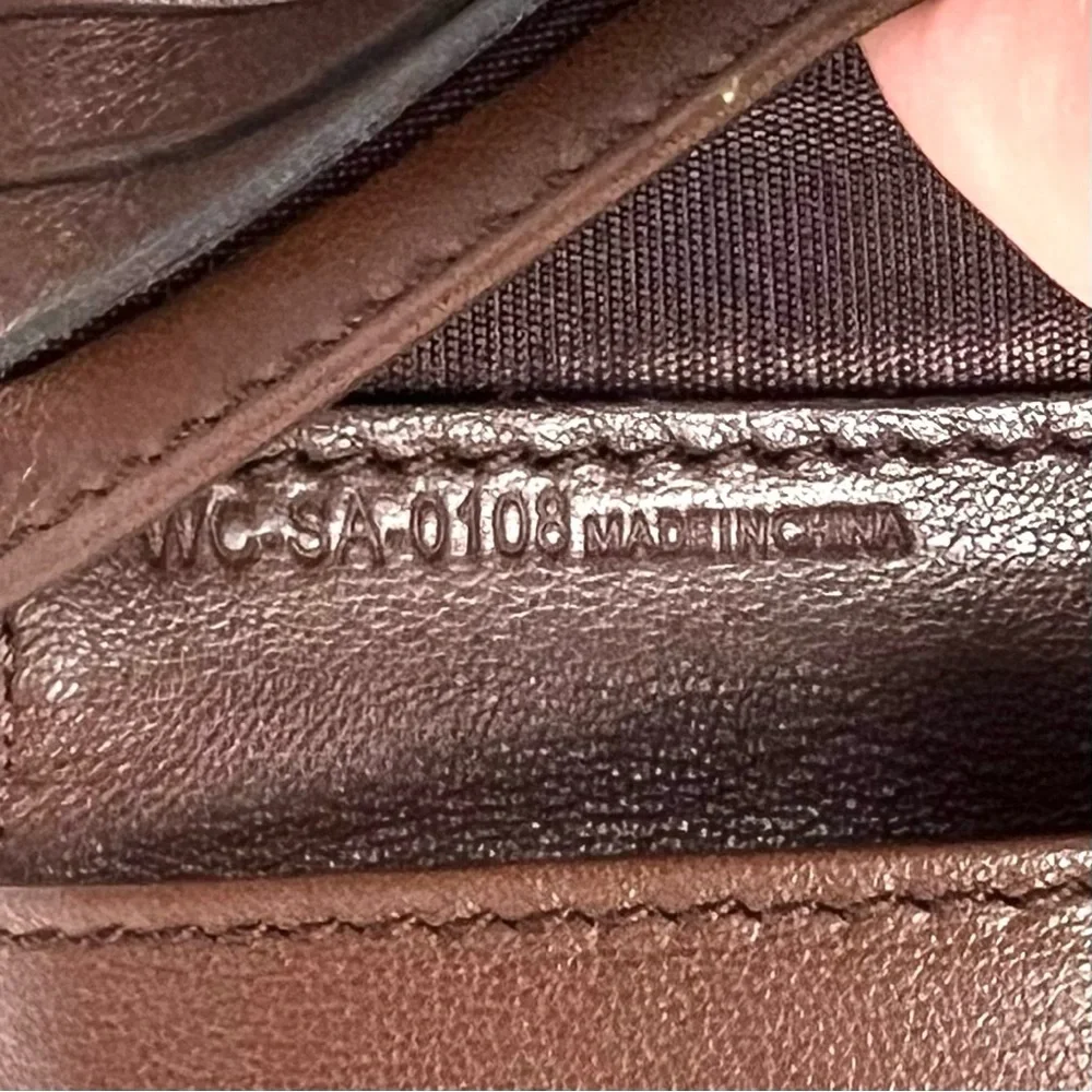Celine Brown Compact Wallet With Lock